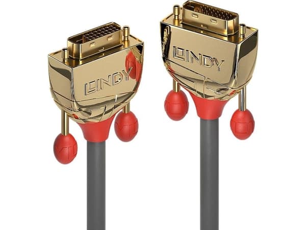 Lindy 36205 DVI-kabel 7,6 m DVI-D Sort, Gull