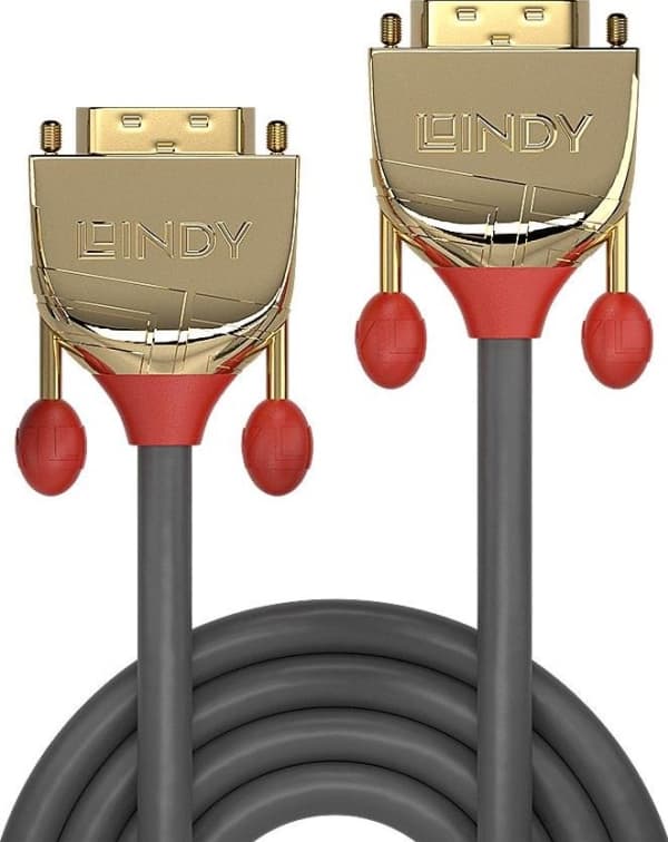 Lindy 36205 DVI-kabel 7,6 m DVI-D Sort, Gull