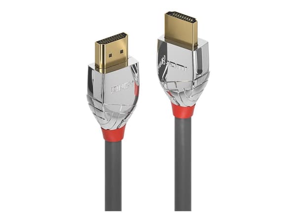 Lindy Cromo Line - HDMI-kabel med Ethernet - HDMI hann til HDMI hann - 1 m - trippel beskyttelse - grå - 4K-støtte