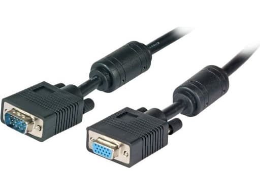 VGA-kaapeli 15M uros/naaras 2 x HD Dsub15 m/f, musta