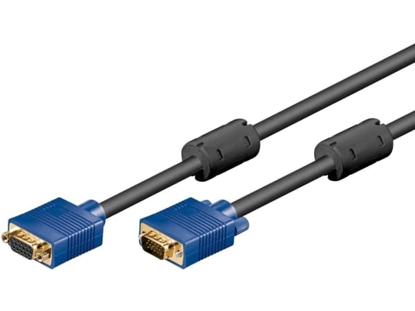 Goobay 93614, 3 m, VGA (D-Sub), VGA (D-Sub), Hankjønn, Hunkjønn, Sort, Blå