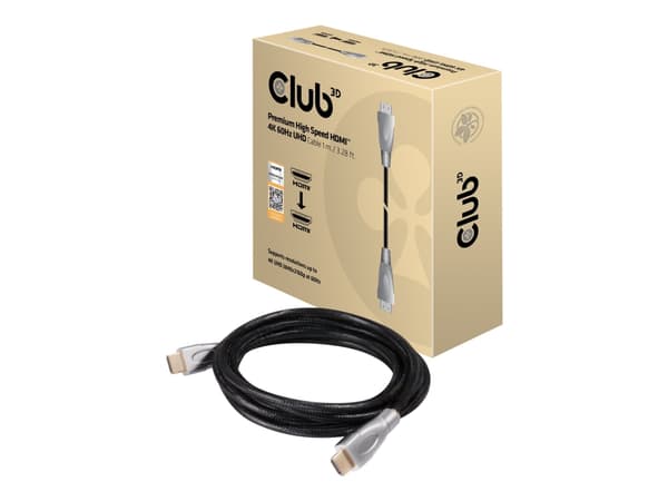 CLUB3D Premium High Speed HDMI™ 2.0 4K60Hz UHD Cable 1 m/ 3.28 ft Certified