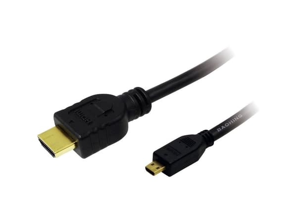 LogiLink 1m HDMI to HDMI Micro - M/M, 1 m, HDMI Typ A (standard), HDMI Typ D (micro), Svart