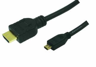 LogiLink 1m HDMI to HDMI Micro - M/M, 1 m, HDMI Typ A (standard), HDMI Typ D (micro), Svart
