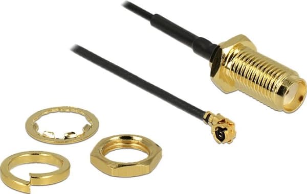 Delock - Antennekabel - I-PEX hunn til SMA hann - 5 cm - koaksial