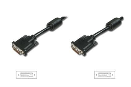 ASSMANN - DVI-kabel - dubbel länk - DVI-D (hane) till DVI-D (hane) - 3 m - tumskruvar - svart