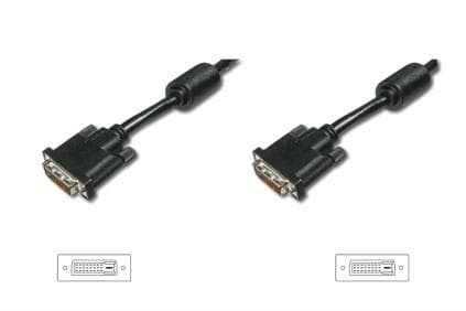 ASSMANN - DVI-kabel - dubbel länk - DVI-D (hane) till DVI-D (hane) - 3 m - tumskruvar - svart