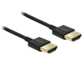 Miniatyrbilde 3 av 5: Delock Slim Premium - HDMI-kabel med Ethernet - HDMI hann til HDMI hann - 4.5 m - tredobbeltskjermet snodd ledningspar - svart - 4K-støtte