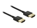 Miniatyrbilde 4 av 5: Delock Slim Premium - HDMI-kabel med Ethernet - HDMI hann til HDMI hann - 4.5 m - tredobbeltskjermet snodd ledningspar - svart - 4K-støtte