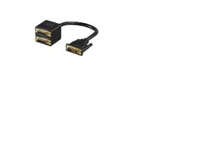 Goobay 68740, 0,1 m, DVI-D, 2 x DVI, Hankjønn, Hunkjønn, Sort