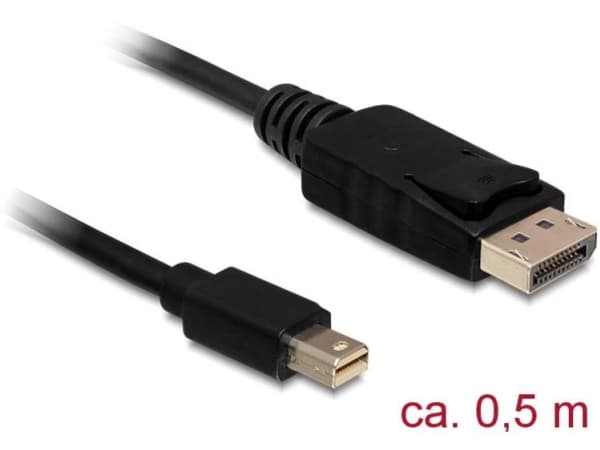 DeLOCK Mini Displayport/Displayport, 0.5 m, 0,5 m, Mini DisplayPort, DisplayPort, Uros, Uros, 3840 x 2160 pikseliä