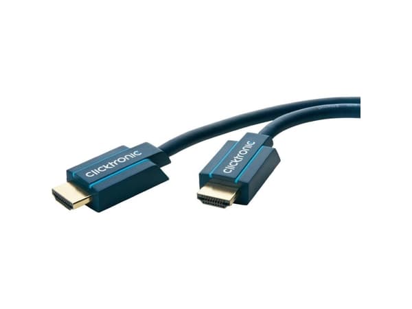 ClickTronic 15m High Speed HDMI, 15 m, HDMI-tyyppi A (vakio), HDMI-tyyppi A (vakio), 4096 x 2160 pikseliä, 3D, Sininen, Kulta