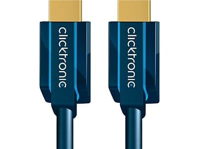 ClickTronic 15m High Speed HDMI, 15 m, HDMI-tyyppi A (vakio), HDMI-tyyppi A (vakio), 4096 x 2160 pikseliä, 3D, Sininen, Kulta