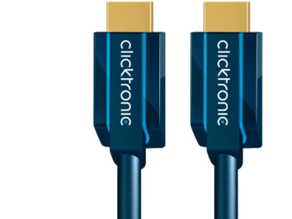 ClickTronic 15m High Speed HDMI, 15 m, HDMI-tyyppi A (vakio), HDMI-tyyppi A (vakio), 4096 x 2160 pikseliä, 3D, Sininen, Kulta