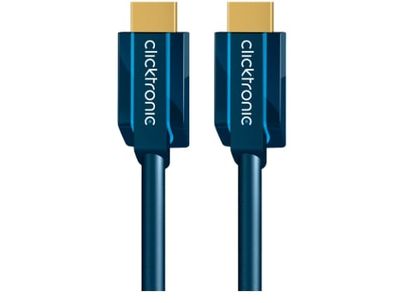 ClickTronic 15m High Speed HDMI, 15 m, HDMI-tyyppi A (vakio), HDMI-tyyppi A (vakio), 4096 x 2160 pikseliä, 3D, Sininen, Kulta