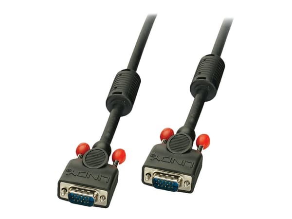Lindy - VGA-kabel - HD-15 (VGA) (hann) til HD-15 (VGA) (hann) - 3 m - formstøpt, tommelskruer - svart