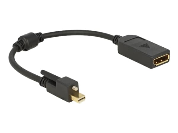 Delock Adapter mini Displayport 1.2 hann med skrue > Displayport hunn 4K svart (62638)