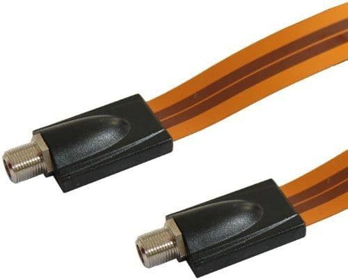 Schwaiger - Antennekabel - F-kopling hunn til F-kopling hunn - 17.3 cm - svart - flat