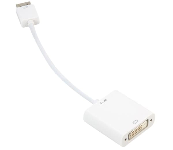Sharkoon - Displayadapter - DisplayPort (hann) til DVI-D (hunn) - 15 cm - hvit