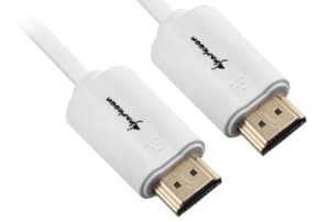 Sharkoon - HDMI-kabel med Ethernet - HDMI hann til HDMI hann - 2 m - skjermet - hvit - 4K-støtte