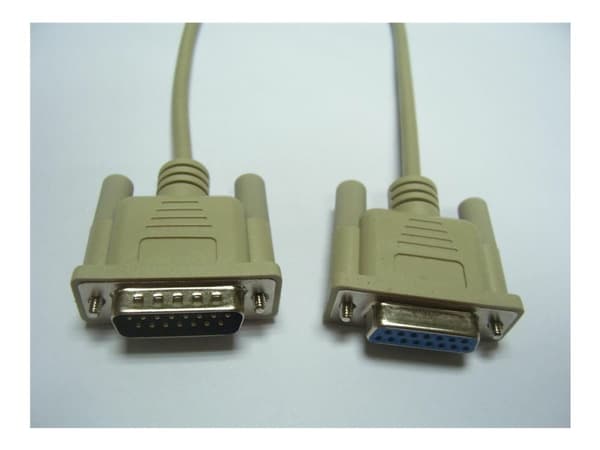 MicroConnect - Förlängningskabel till bildskärm - 15 pin D-Sub (DB-15) (hane) till 15 pin D-Sub (DB-15) (hona) - 2 m - tumskruvar - beige