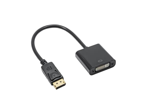 Akyga AK-AD-58 - Video adapter - dobbeltlenke - DVI-I (hunn) til DisplayPort (hann) - 20 cm - 4K-støtte, 1080p-støtte - svart