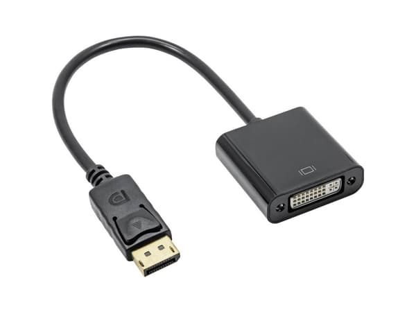 Akyga AK-AD-58 - Videokort - dubbel länk - DVI-I (hona) till DisplayPort (hane) - 20 cm - stöd för 4K, stöd för 1080p - svart