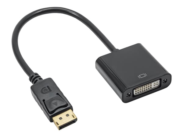 Akyga AK-AD-58 - Video adapter - dobbeltlenke - DVI-I (hunn) til DisplayPort (hann) - 20 cm - 4K-støtte, 1080p-støtte - svart