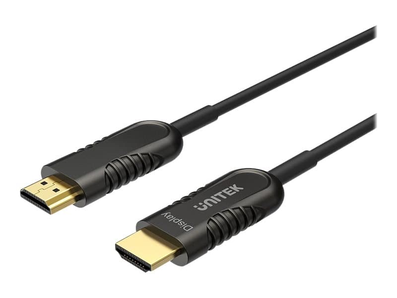 Unitek Ultra Pro Y-C1030BK - HDMI-kabel - HDMI (hane) till HDMI (hane) - 20 m - fiberoptisk - stöd för 4K, Active Optical Cable (AOC)