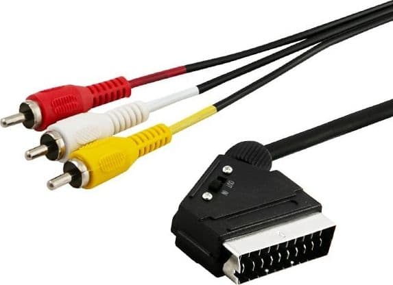 Savio Scart - RCA (Cinch) kabel x3 2m svart (SAVIO CL-133)