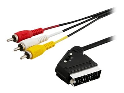 Savio Scart - RCA (Cinch) kabel x3 2m svart (SAVIO CL-133)