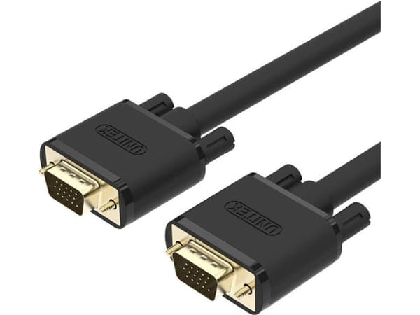 Unitek Y-C505G - VGA-kabel - HD-15 (VGA) (hann) til HD-15 (VGA) (hann) - 5 m - tommelskruer - svart