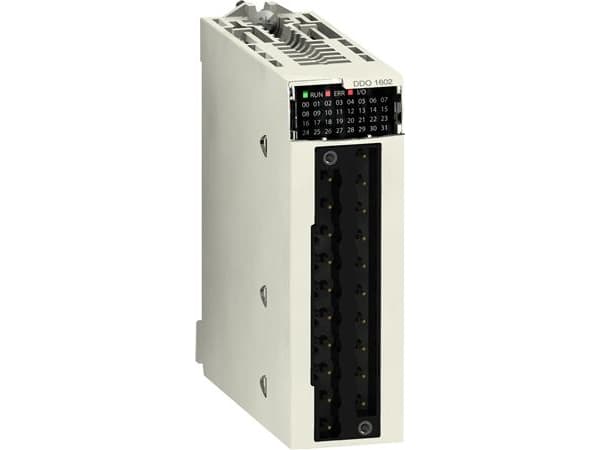 SCHNEIDER ELECTRIC Modicon M340-modul. 16 diskreta transistorutgångar 24 volt DC. 20-stifts anslutningsblock