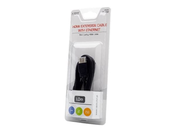 Savio CL-132, 1 m, HDMI-tyyppi A (vakio), HDMI-tyyppi A (vakio), 3D, Äänen paluukanava (ARC), Musta