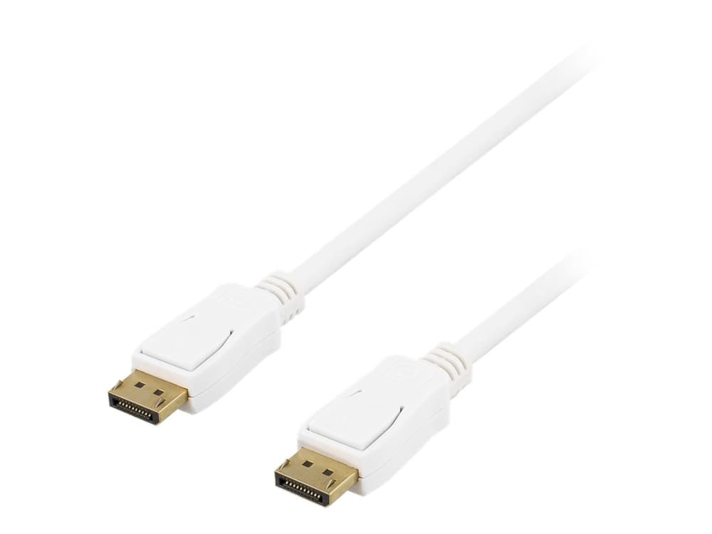 DELTACO Prime - DisplayPort-kabel - DisplayPort (hane) till DisplayPort (hane) - DisplayPort 1.2 - 2 m - stöd för 4K - vit