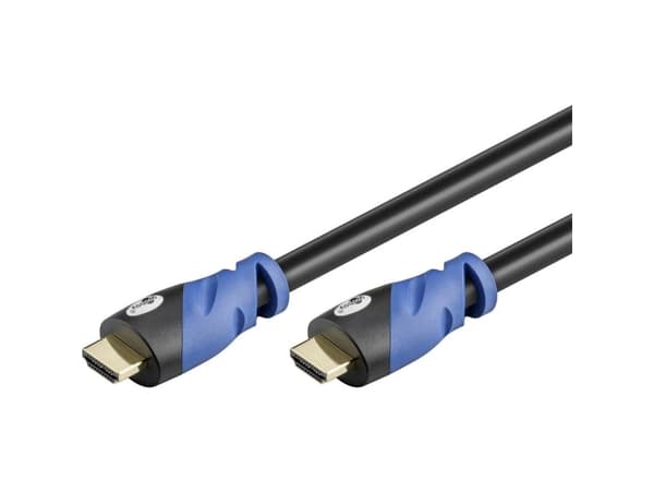Goobay 72319, 3 m, HDMI-tyyppi A (vakio), HDMI-tyyppi A (vakio), 18 Gbit/s, Äänen paluukanava (ARC), Musta, Sininen