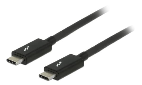 Delock - Thunderbolt-kabel - 24 pin USB-C (hann) til 24 pin USB-C (hann) - USB 3.1 Gen 2 / Thunderbolt 3 / DisplayPort 1.2a - 20 V - 5 A - 1 m - 4K-s