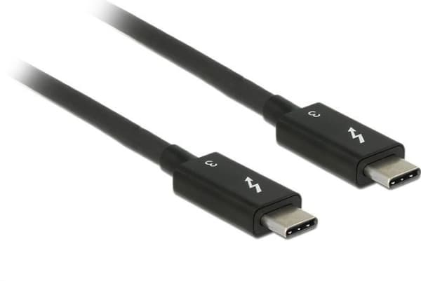 Delock - Thunderbolt-kabel - 24 pin USB-C (hann) til 24 pin USB-C (hann) - USB 3.1 Gen 2 / Thunderbolt 3 / DisplayPort 1.2a - 20 V - 5 A - 1 m - 4K-s