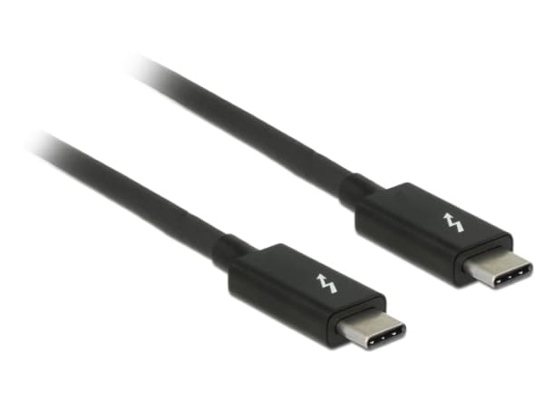 Delock - Thunderbolt-kabel - 24 pin USB-C (hann) til 24 pin USB-C (hann) - USB 3.1 Gen 2 / Thunderbolt 3 / DisplayPort 1.2a - 20 V - 5 A - 1 m - 4K-s