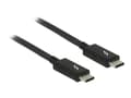 Miniatyrbilde 1 av 5: Delock - Thunderbolt-kabel - 24 pin USB-C (hann) til 24 pin USB-C (hann) - USB 3.1 Gen 2 / Thunderbolt 3 / DisplayPort 1.2a - 20 V - 5 A - 1 m - 4K-s