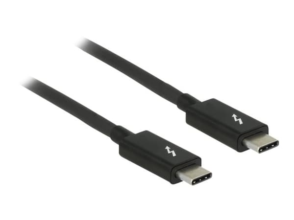 Delock - Thunderbolt-kabel - 24 pin USB-C (hann) til 24 pin USB-C (hann) - USB 3.1 Gen 2 / Thunderbolt 3 / DisplayPort 1.2a - 20 V - 5 A - 1 m - 4K-s