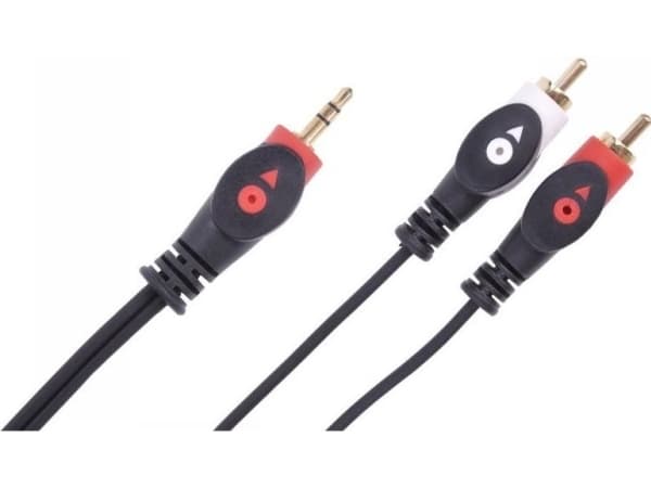 Kabel Libox Jack 3.5mm - RCA (Cinch) x2 5m czarny (LB0024)