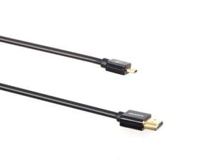 Maclean MCTV-723 - HDMI-kabel med Ethernet - 19 pin micro HDMI Type D hann til HDMI hann - 3 m - dobbeltisolert - 4K-støtte
