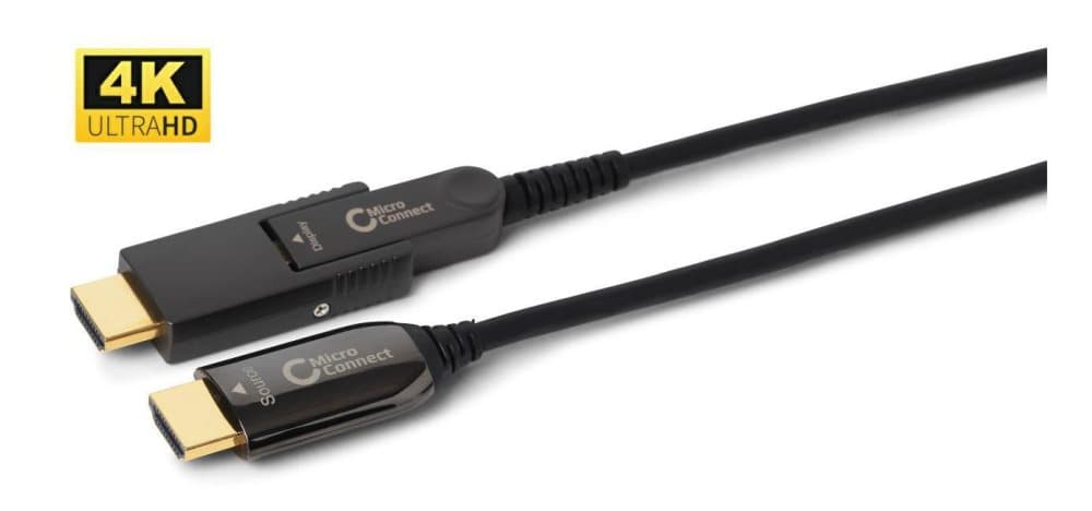 MicroConnect Premium Optic HDMI A-D Cable With HDMI Type A Adapter 70m Support 4K 60Hz, 18 G/bps, YUV4:4:4, EDID/HDCP2.2/HDR/ARC