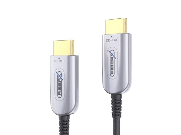 FiberX FX-I350-040, 40 m, HDMI Type A (Standard), HDMI Type A (Standard), 18 Gbit/s, Sort, Sølv