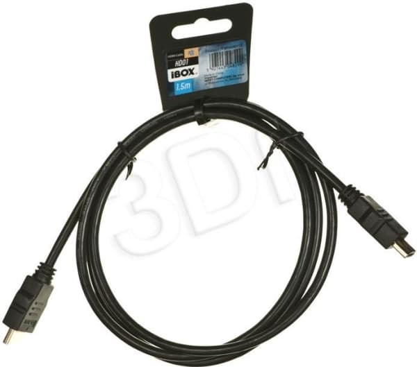 iBOX HD01 - HDMI-kabel med Ethernet - HDMI han till HDMI han - 1,5 m - sort
