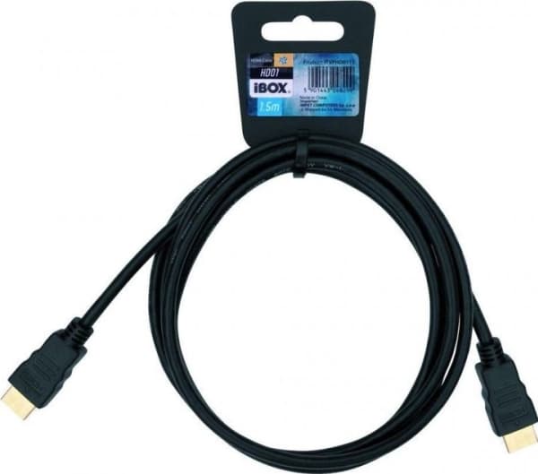 iBOX HD01 - HDMI-kabel med Ethernet - HDMI han till HDMI han - 1,5 m - sort