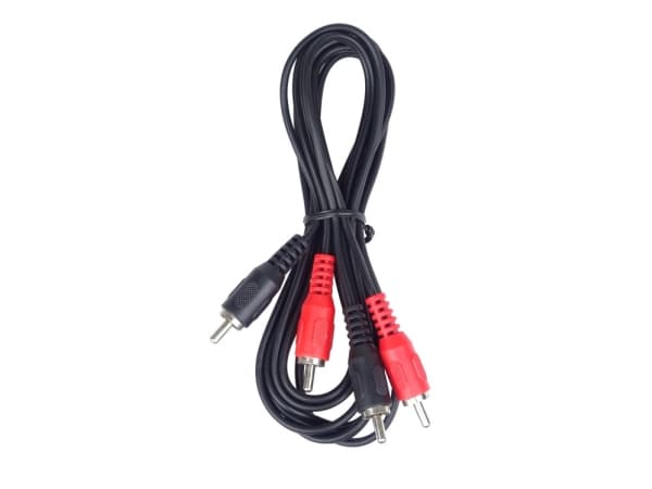 PremiumCord KJACKCMM2-2, 2 x RCA, hane, 2 x RCA, hane, 2 m, Svart, Röd