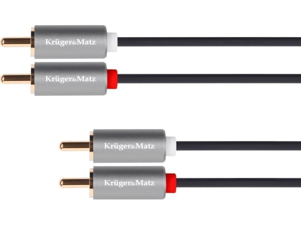 Kruger &amp; Matz RCA (Cinch) x2 - RCA (Cinch) x2 5m silverkabel (5060)