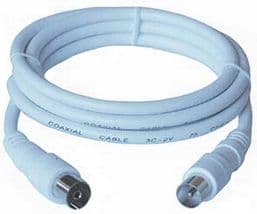 PremiumCord TV M/F, 75 Ohm, 3m, 3 m, IEC, vit